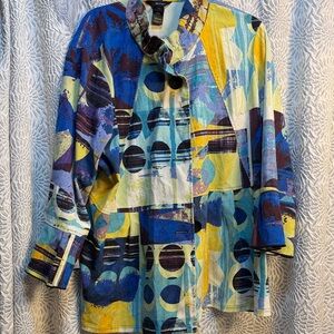 Ali Miles Multicolor Abstract Print Top